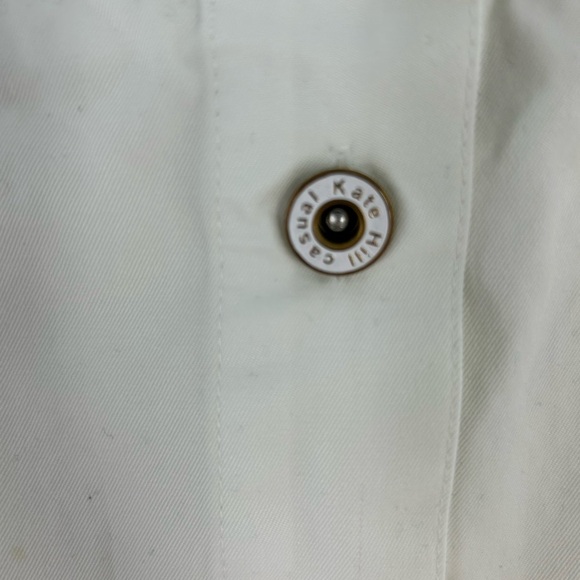 Kate Hill Petite Skort Women's 14P (Waist 32in) Ivory, Cotton Twill Front Snaps - Picture 4 of 12